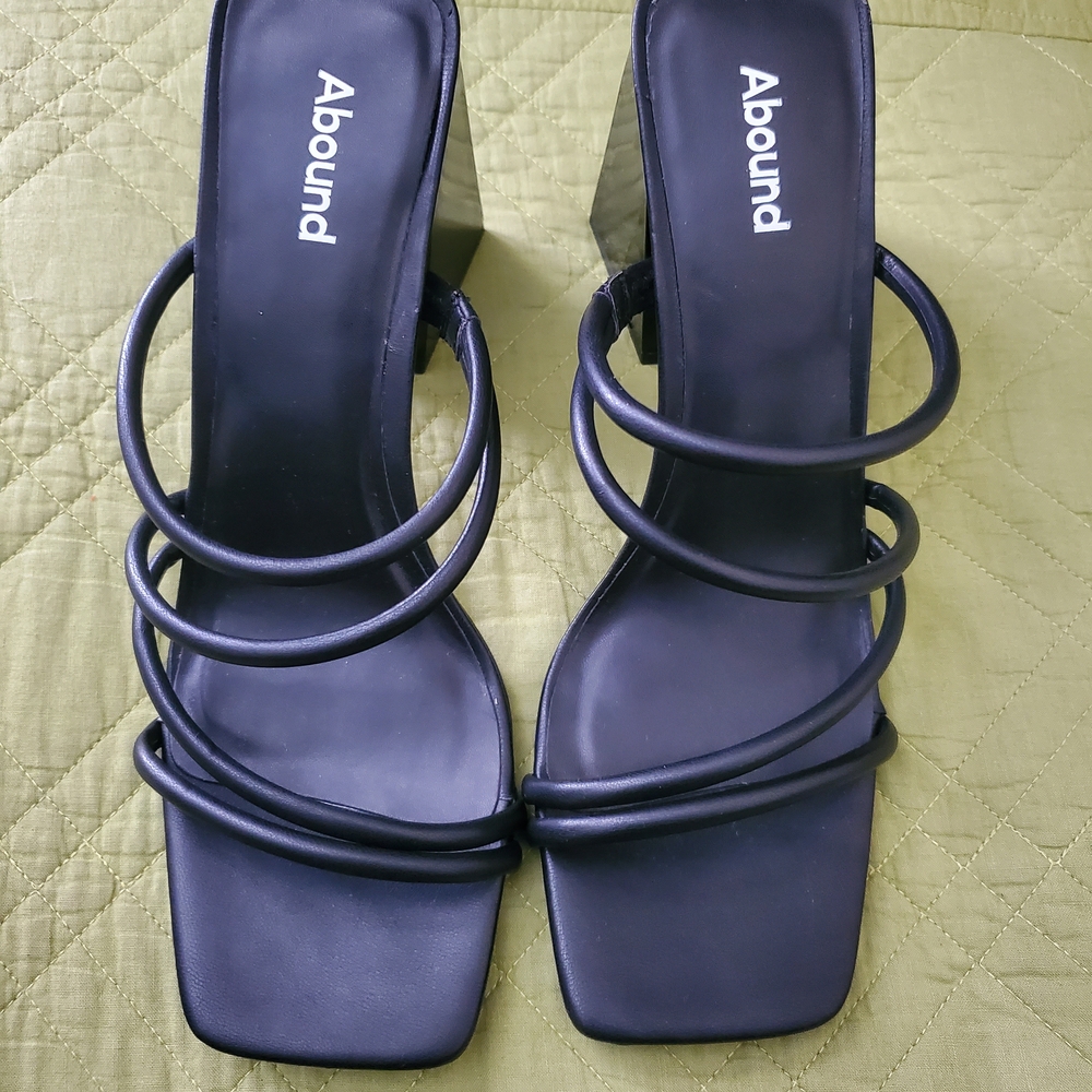 Abound Elegant Black Strappy Heels